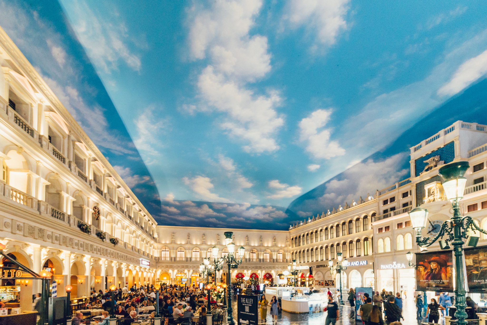 Las Vegas, USA - November 11, 2021: Canals inside the Venetian Casino and Casino in Las Vegas, Nevada, USA